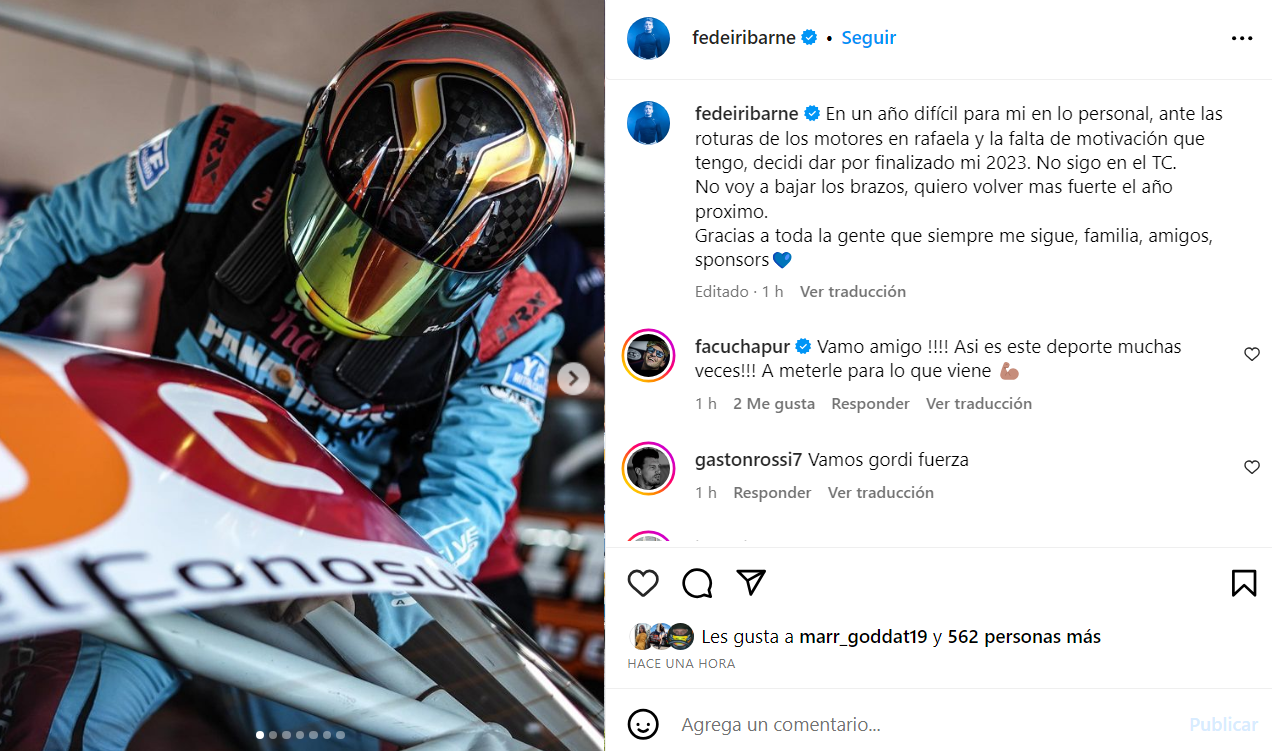 ¡Último Momento! El Piloto Que Se Bajó Del TC Y No Correrá Las últimas ...